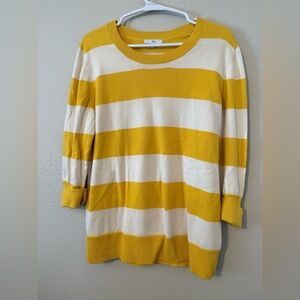 GAP Yellow & White Striped Knit Top